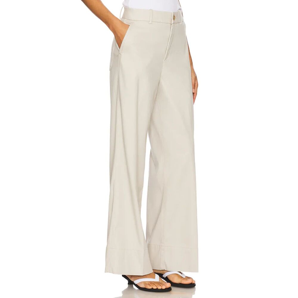 SPANX Stretch Twill Wide Leg Pant - Bone L